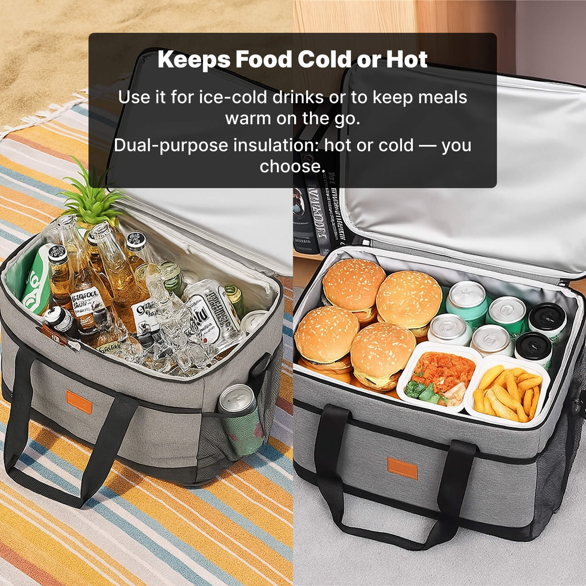 Bolsa Térmica Impermeable de 33L | Aislada, Espaciosa e Ideal para Picnics, Días de Playa, Senderismo y Actividades al Aire Libre