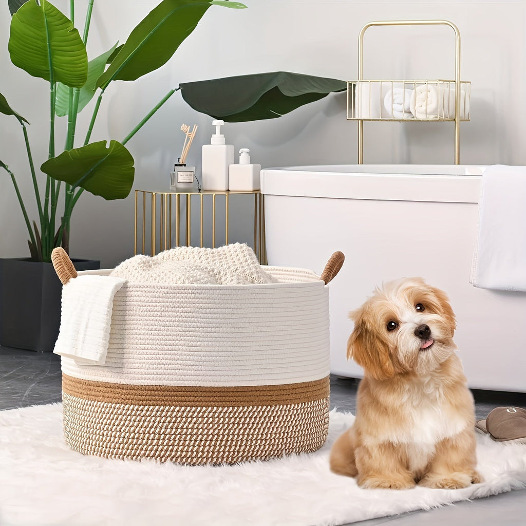 Cesta de Almacenamiento de Algodón Boho - Solución Elegante y Práctica