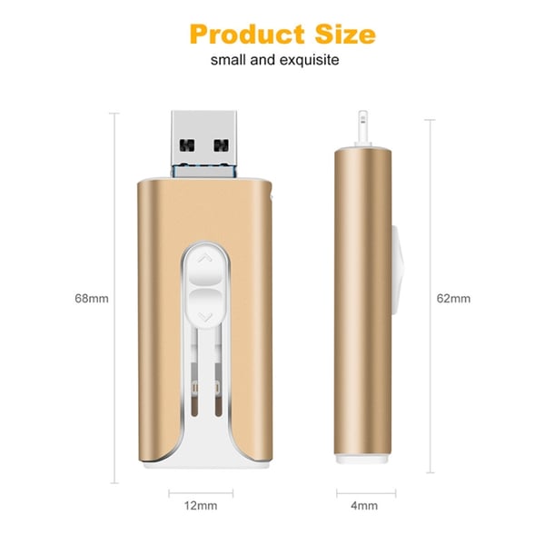 32~256GB Micro USB + 8 Pin + USB 3.0 4 en 1 Disco U para Computadora | 50% DESCUENTO