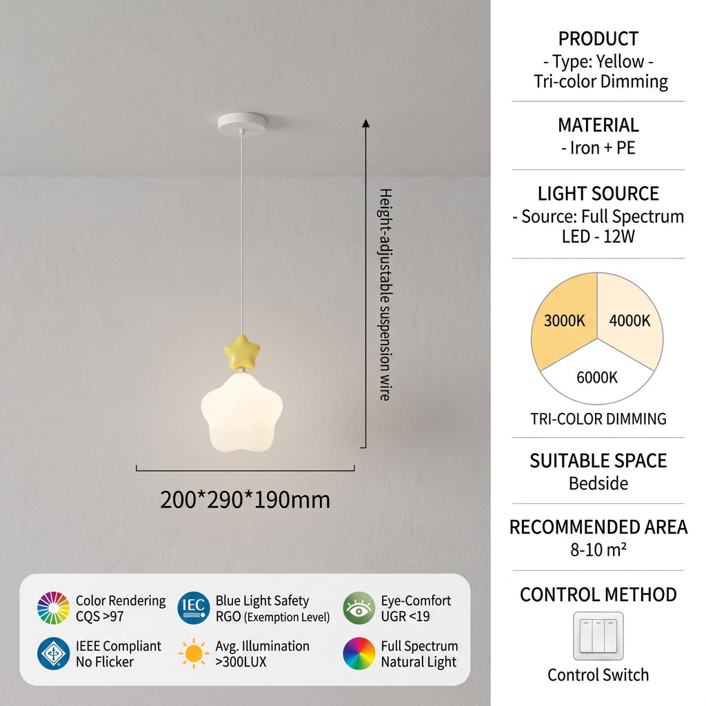 Lámpara colgante Nube Estrella LED Luz nocturna