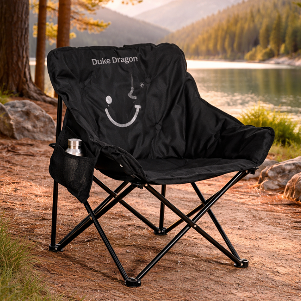 Silla de Camping Plegable Minimalista para Exterior con Respaldo y Cojín Acolchado
