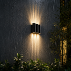 NoirLume | Aplique de pared exterior moderno y elegante con diseño de ondas