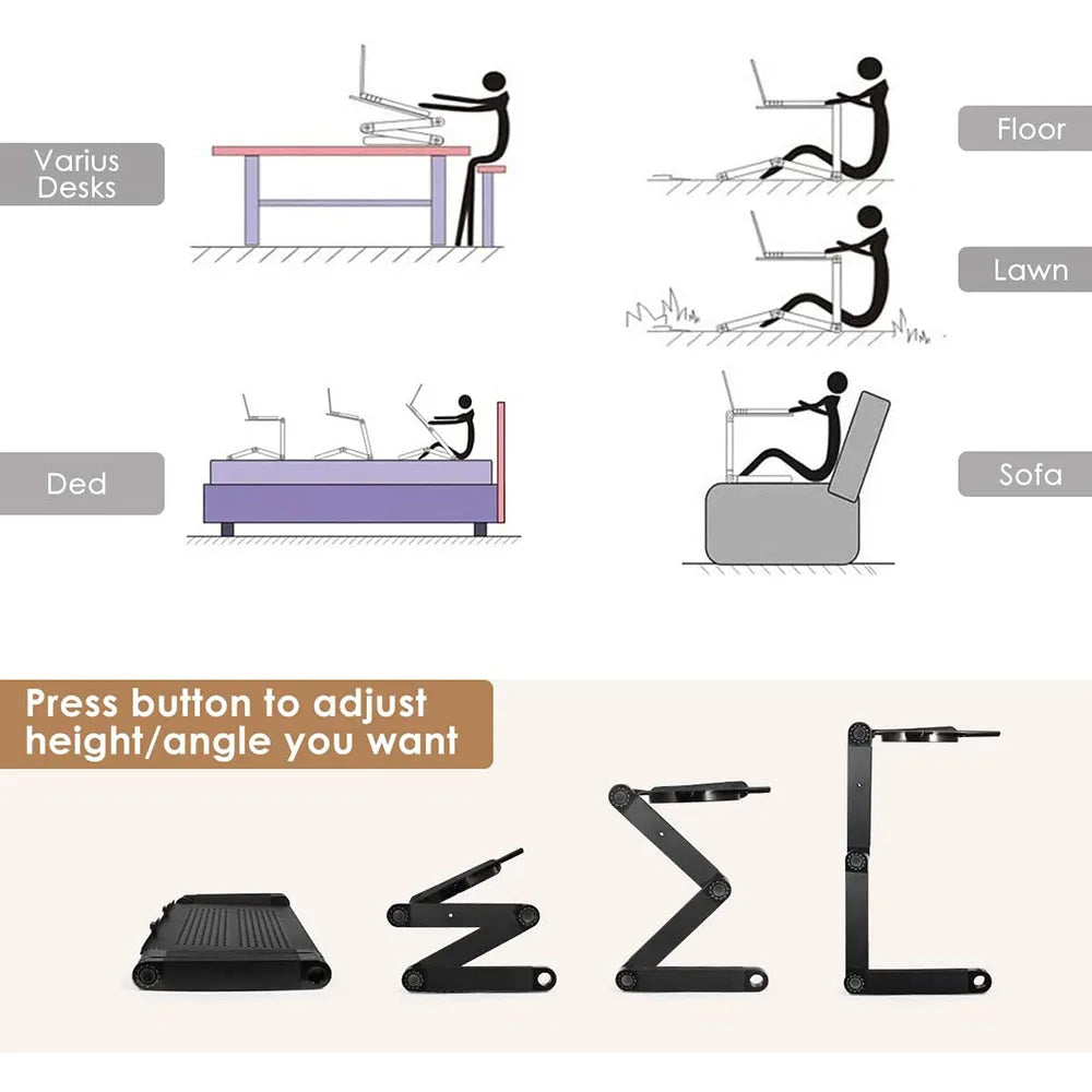 Soporte Ergonómico para Portátil Ajustable 360° para Productividad