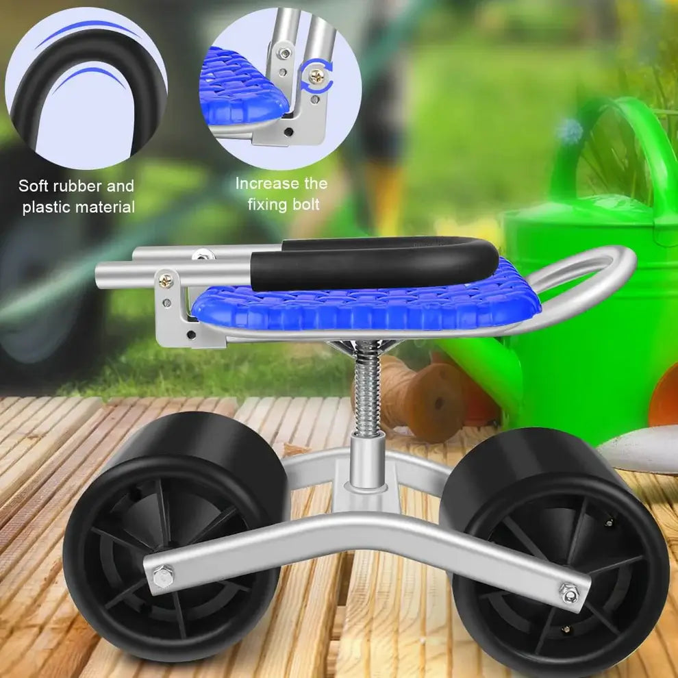 Silla de Jardinería Giratoria 360° con Altura Ajustable – Jardinería Cómoda Sin Agacharse