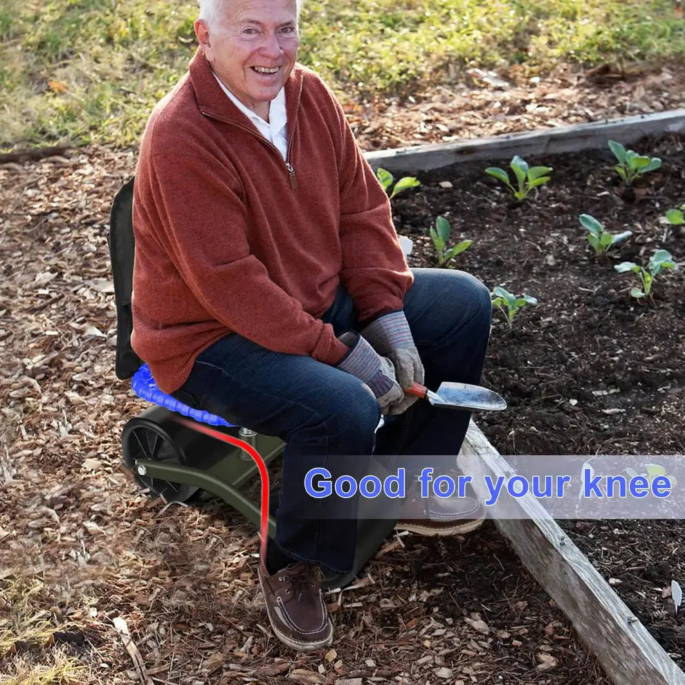 Silla de Jardinería Giratoria 360° con Altura Ajustable – Jardinería Cómoda Sin Agacharse