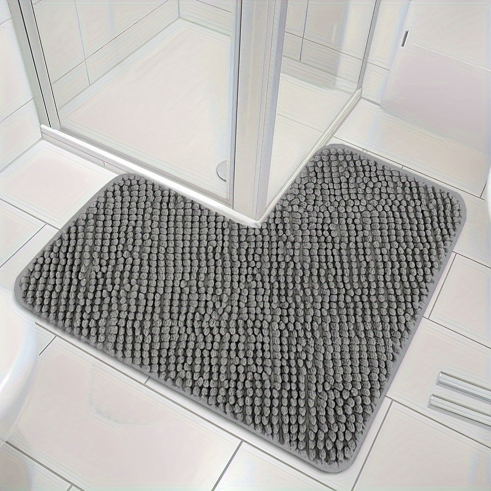 BowLift | Alfombrilla de Baño de Esquina Lunava | Forma L para Ducha y Esquina | Antideslizante y Suave | 40x40x80 cm