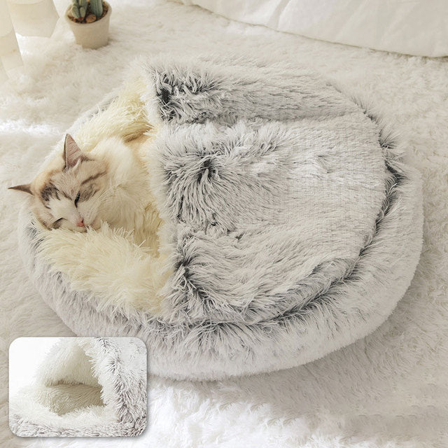 PawNest – Cama para mascotas en forma de donut con bordes elevados para aliviar las articulaciones y proporcionar un acogedor soporte para descansar