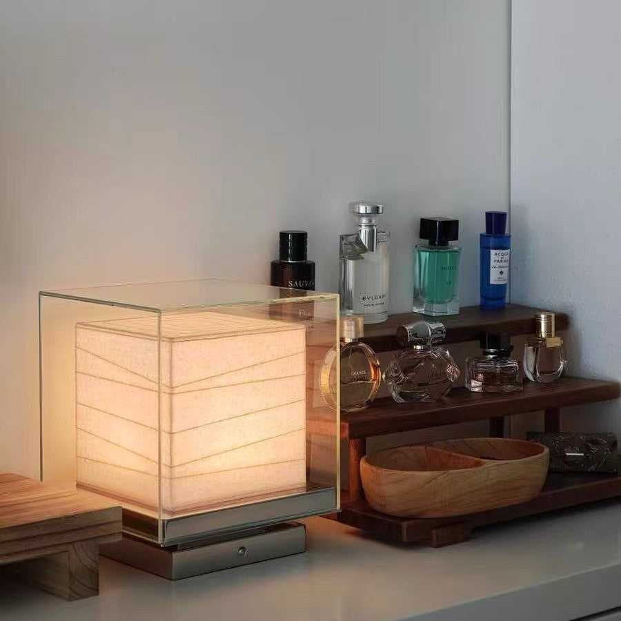 Lámpara de Mesa Cuadrada de Papel Inalámbrica Decorativa