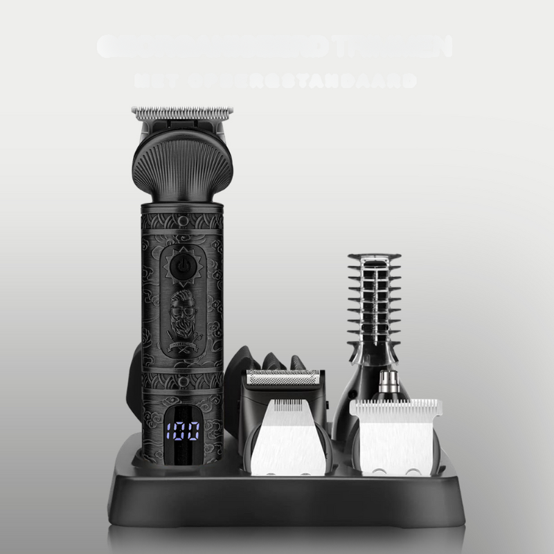 Cortadora de barba eléctrica para hombres – Afeitadora 6 en 1 con estación de almacenamiento