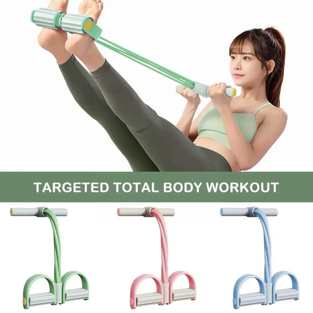 Pedal de Resistencia con 4 Tubos – Entrenador Abdominal para Casa