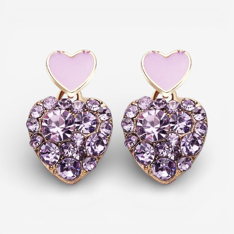 Poppy – Pendientes de Corazón de Moda con Diseño de Diamante