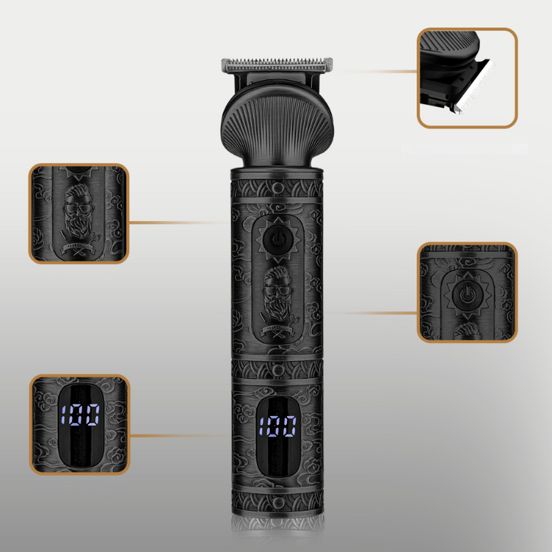 Cortadora de barba eléctrica para hombres – Afeitadora 6 en 1 con estación de almacenamiento