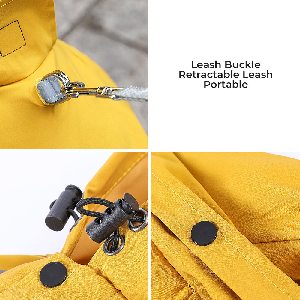 Skanto | Abrigo de lluvia para perros elegante, impermeable y ajustable con franjas reflectantes y capucha