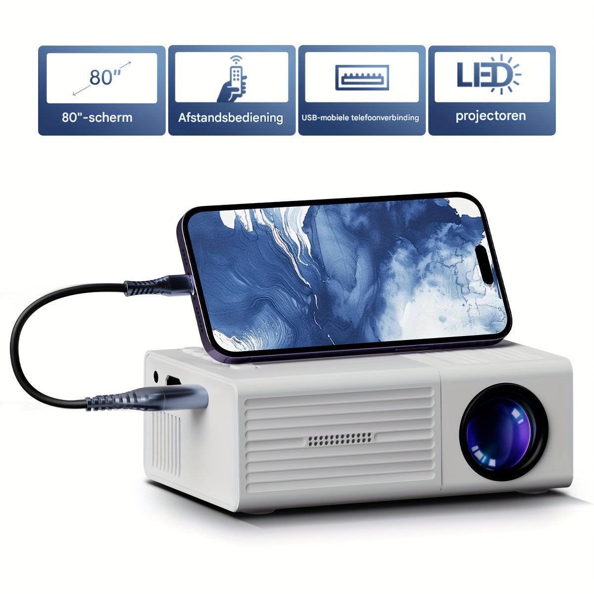 Mini Proyector | LumoBeam | 3000 Lúmenes | Portátil y Eficiente Energéticamente | HDMI y USB