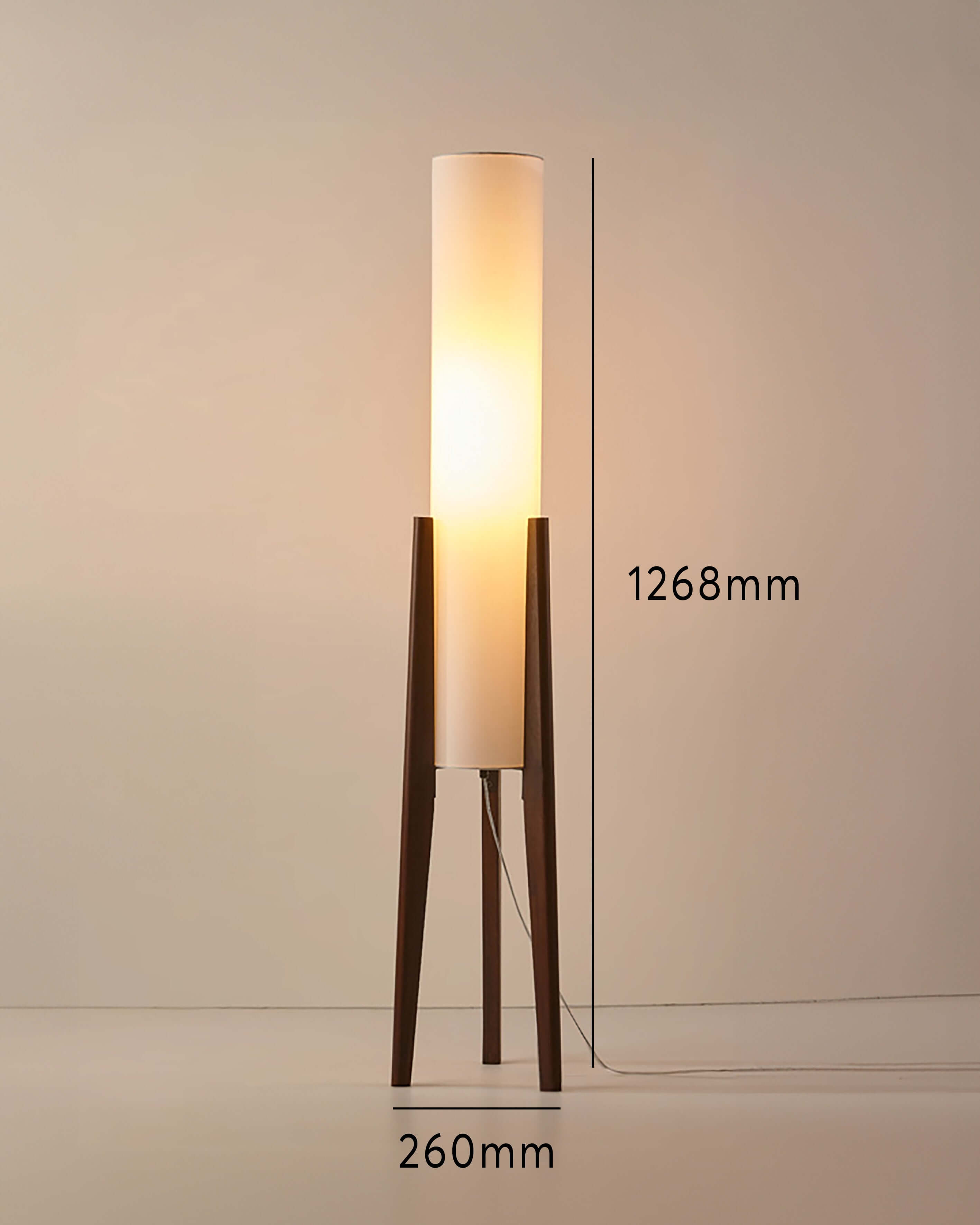 Lámpara de Pie de Madera Sólida con Pantalla de Tela