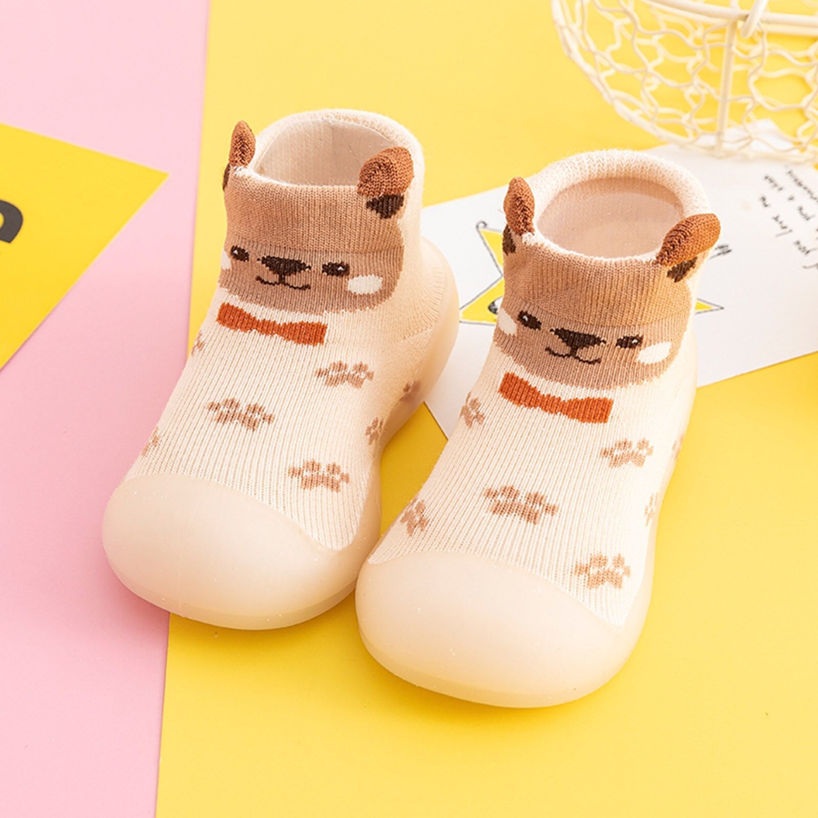 Zapatos de calcetines tejidos cálidos para bebés