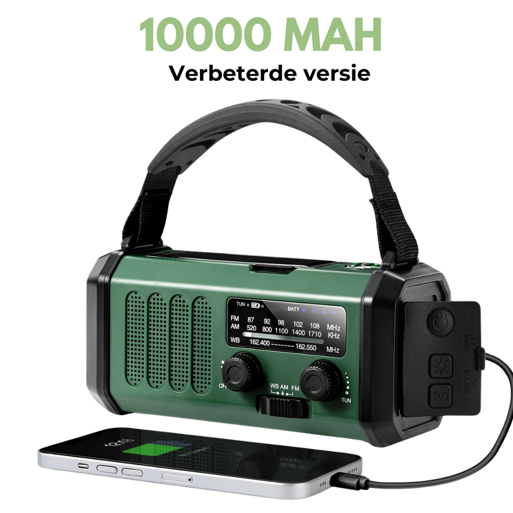 Radio de Emergencia Profesional - Solar y Manual - #1 en Emergencias