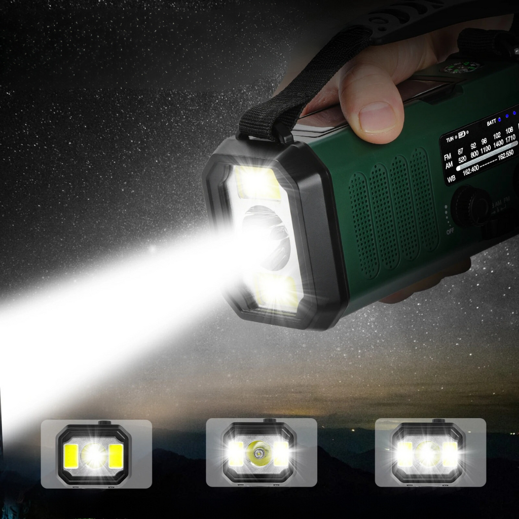 Radio de Emergencia Profesional - Solar y Manual - #1 en Emergencias