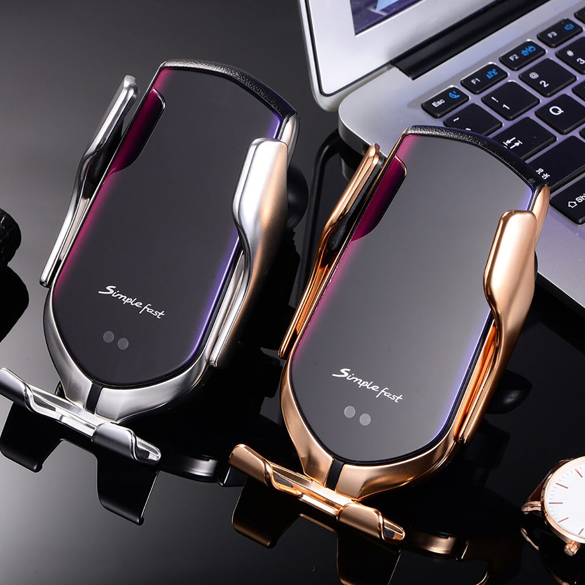PREMIUM - Soporte para teléfono automático con carga inalámbrica