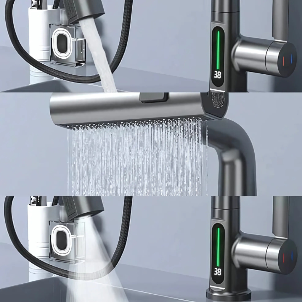 Grifo LED flexible para cocina y baño