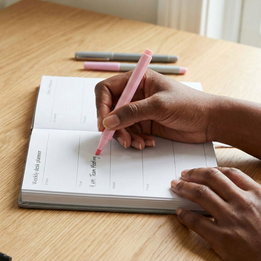 Agenda semanal con horario por horas