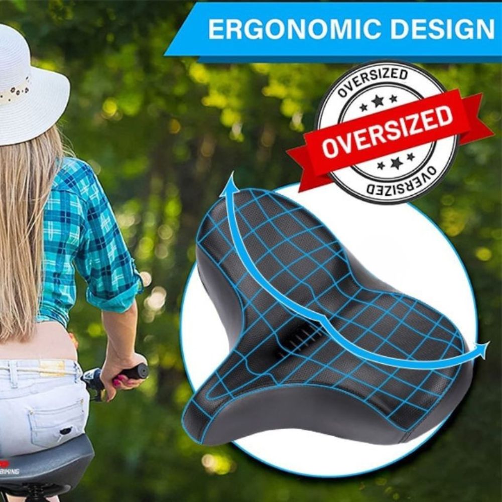 Asiento de Bicicleta Extra Grande con Espuma Gruesa y Resistente al Agua