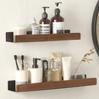 WoodHaven – Organizador de Baño de Madera Maciza Sin Perforación