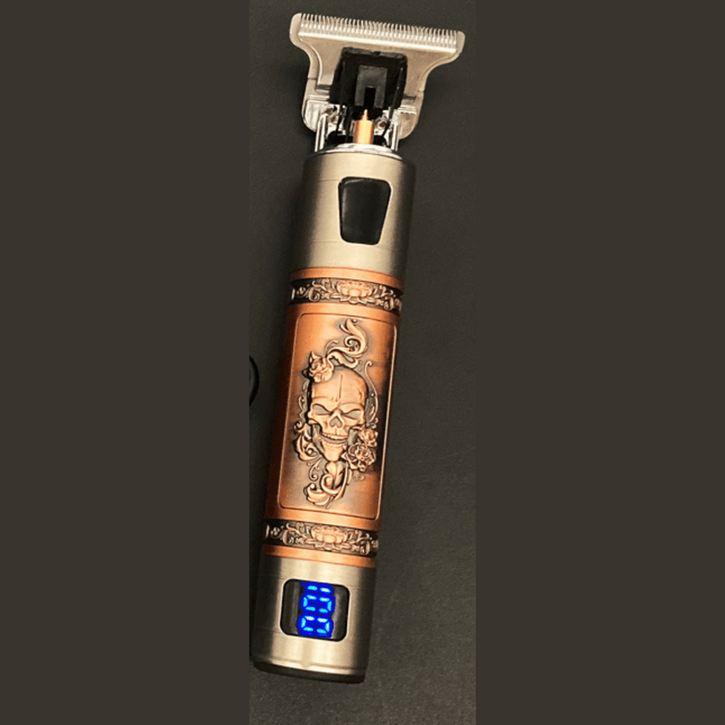 SKULLTRIM – Tondeuse à barbe vintage avec batterie et coupe précise pour barbe et cheveux