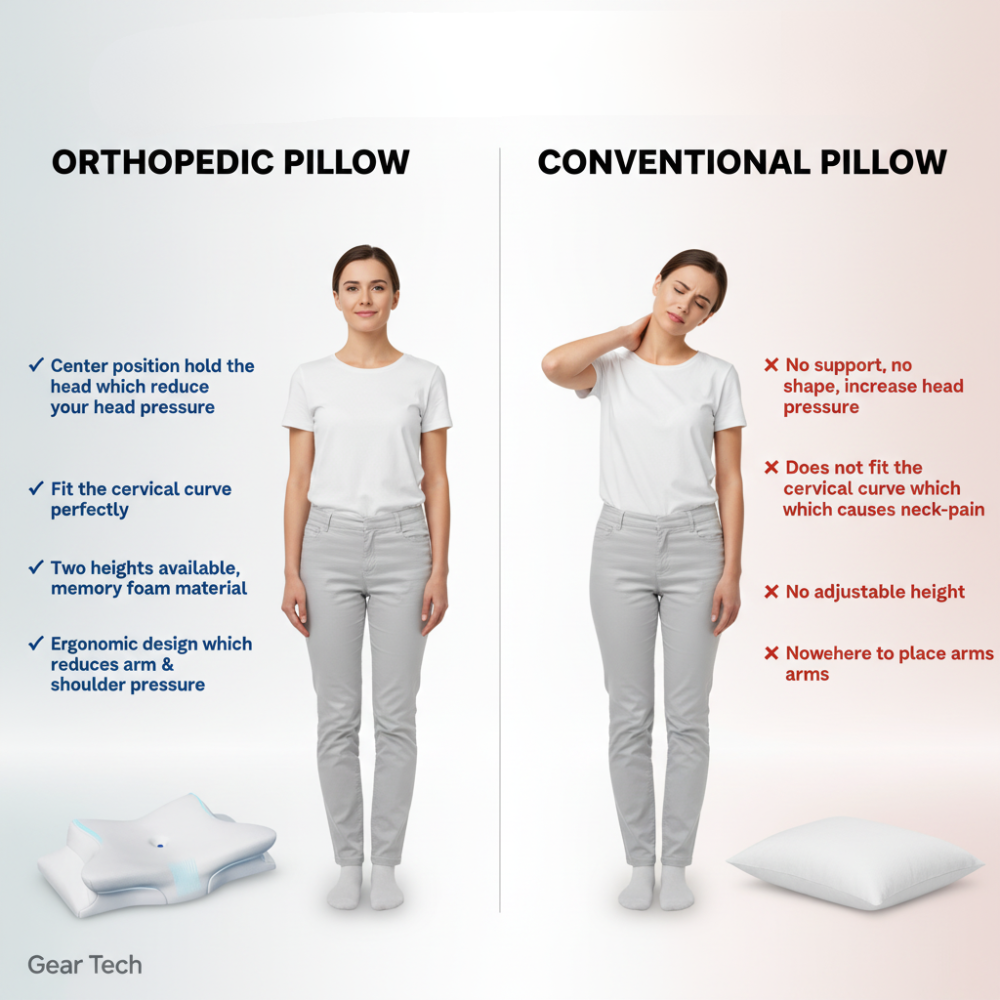 Cojín Anti-Snoring | Soporte Ergonómico para Cuello y Cabeza | Blanco