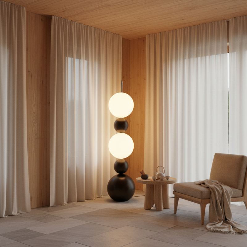 Lámpara de Pie Moderna Calura - Diseño de Calabaza Artesanal con Luz LED Cálida