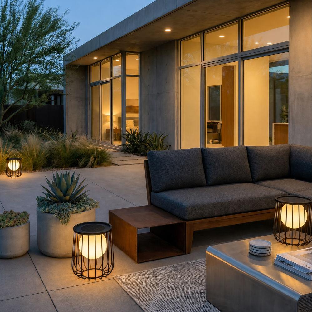 Lámpara Solar Moderna para Exteriores - LED Regulable a Prueba de Agua IP65 para Patios