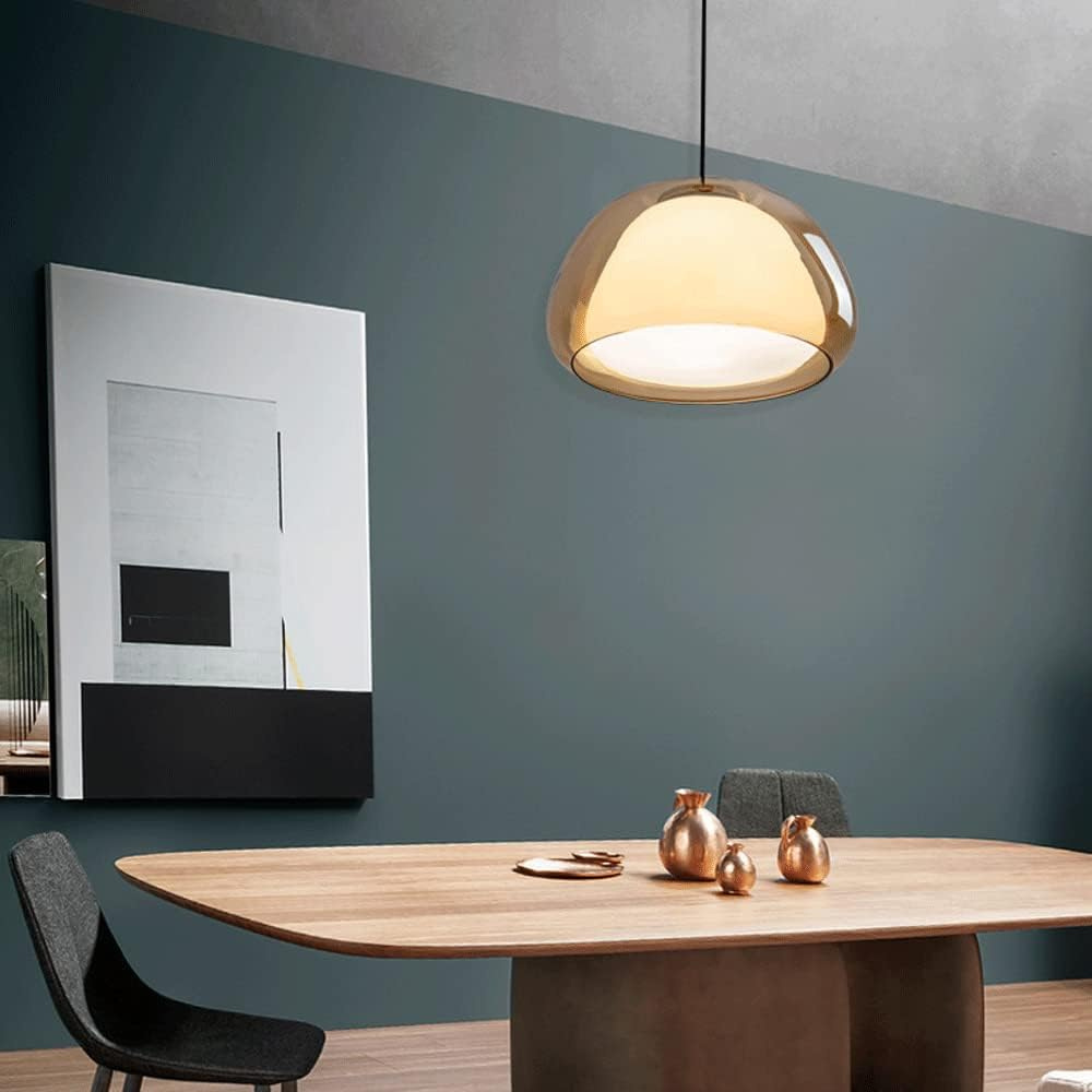 La Cúpula Cristalina | Cúpula de Vidrio | Cable Ajustable | Diseño Moderno | Base E27 | Adecuado para Cocina, Sala de Estar o Comedor | Interiores Minimalistas | Ideal para Espacios Residenciales y Comerciales
