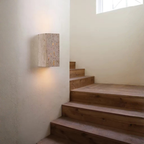 Lámpara de Pared Exterior Elegante Wabi Sabi | Lámpara de Pared de Piedra Travertina Impermeable para Jardín o Patio