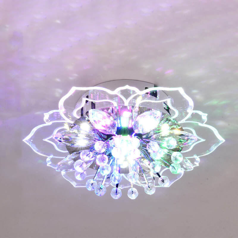 GlowPetal | Luz de Techo de Cristal LED | Forma de Flor, Cambio de Color RGB y Eficiencia Energética