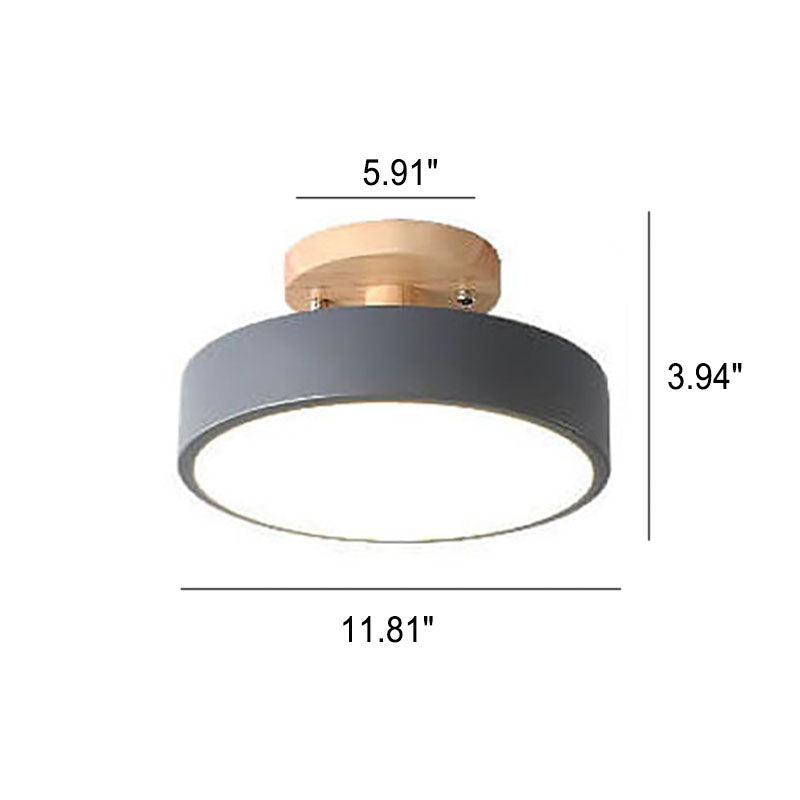Lámpara de techo LED moderna regulable de madera para sala de estar y dormitorio