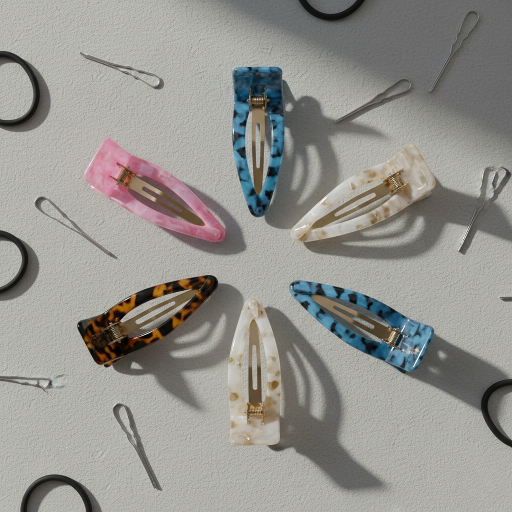 Juego de 5 pinzas para el pelo de acrílico