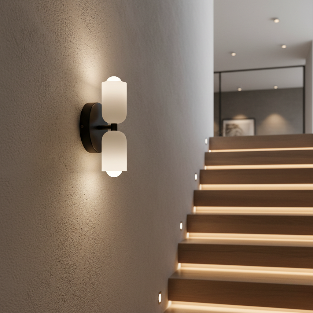 Aplique de Pared Doble Crema - Luces de Pared Modernas para Espacios Elegantes