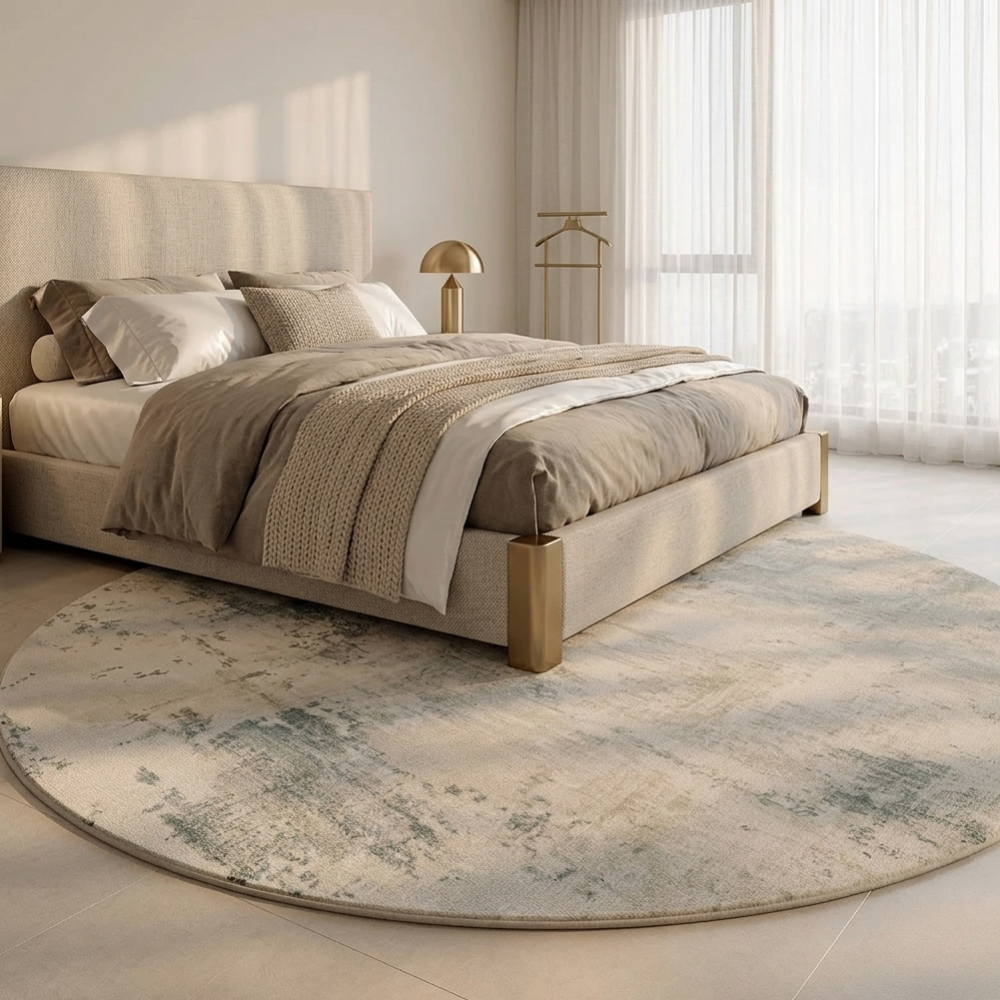 Marcello - Alfombra Redonda de Lujo Estilo Italiano para Sala de Estar