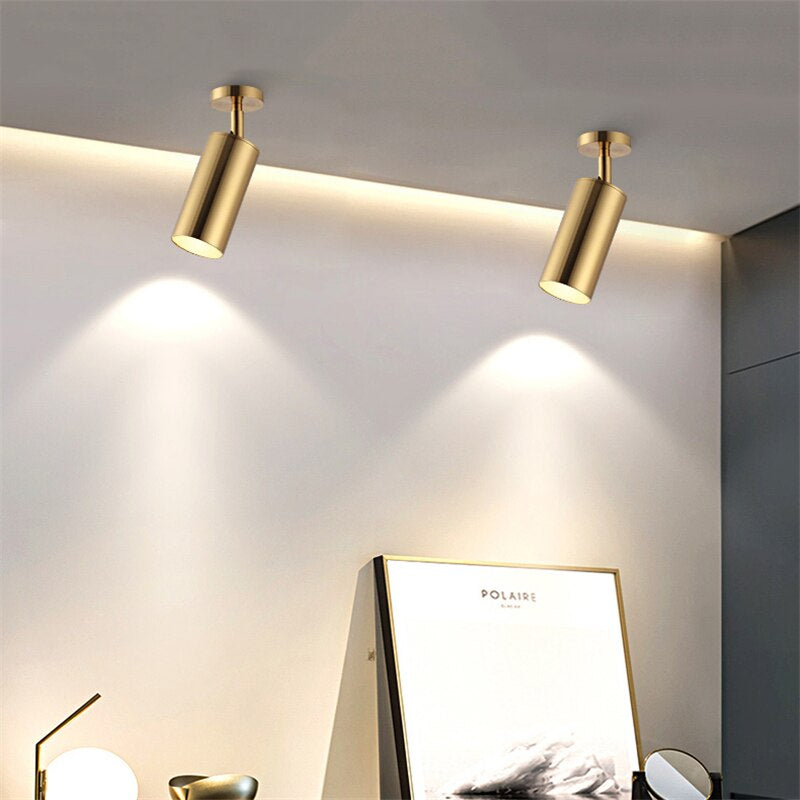 Foco de Bronce Nórdico Dorado - 5W/10W Led -Lámpara
