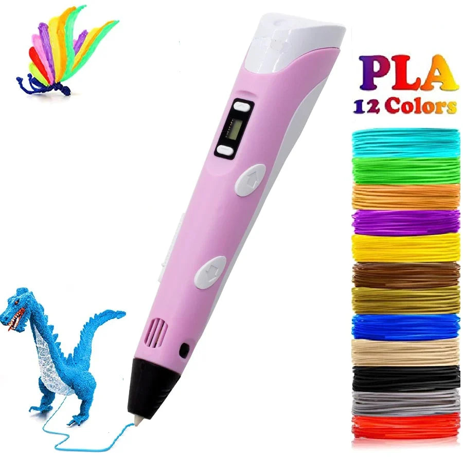 Bolígrafo de Impresión 3D para Niños con Kit de Filamento PLA