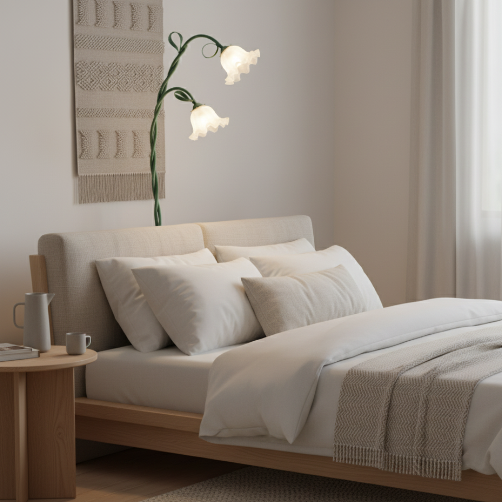 CallaBloom | Lámpara de Pie Moderna Verde Mate Elegante para Sala de Estar