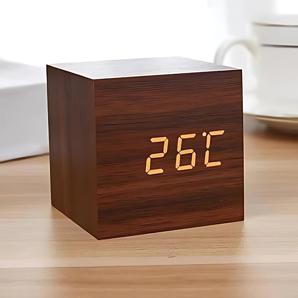 Reloj Despertador LED Cubo Moderno