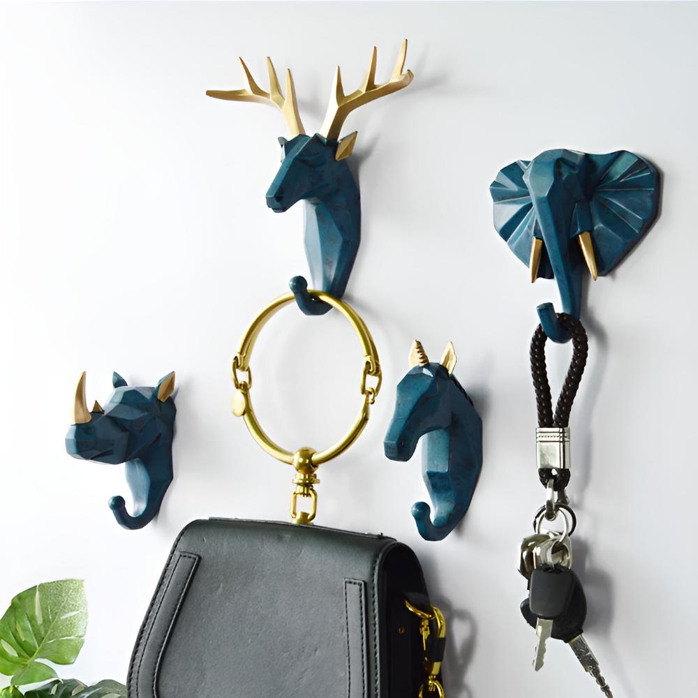 Soporte de Llaves de Pared con Cabeza de Animal