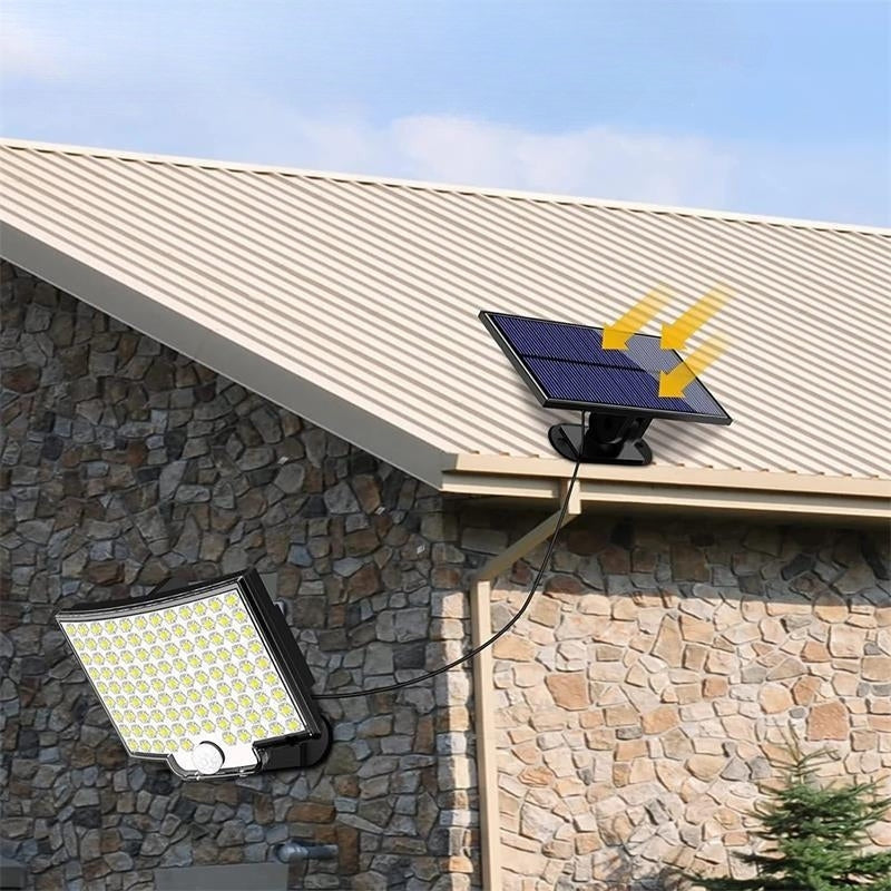 LumoGuard – Lámpara de Seguridad con Panel Solar de 106 LED y Sensor de Movimiento