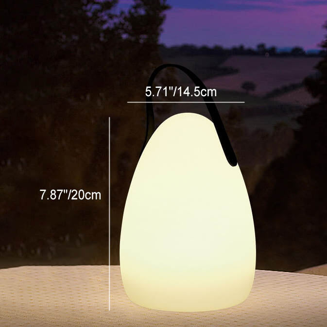 Simplicidad Moderna Lámpara de Mesa LED de Mano Redonda Cuadrada de Plástico para Patio Exterior | Brehn