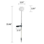 Luz de Globo LED Solar de Alambre de Aluminio Diente de León Impermeable para Jardín