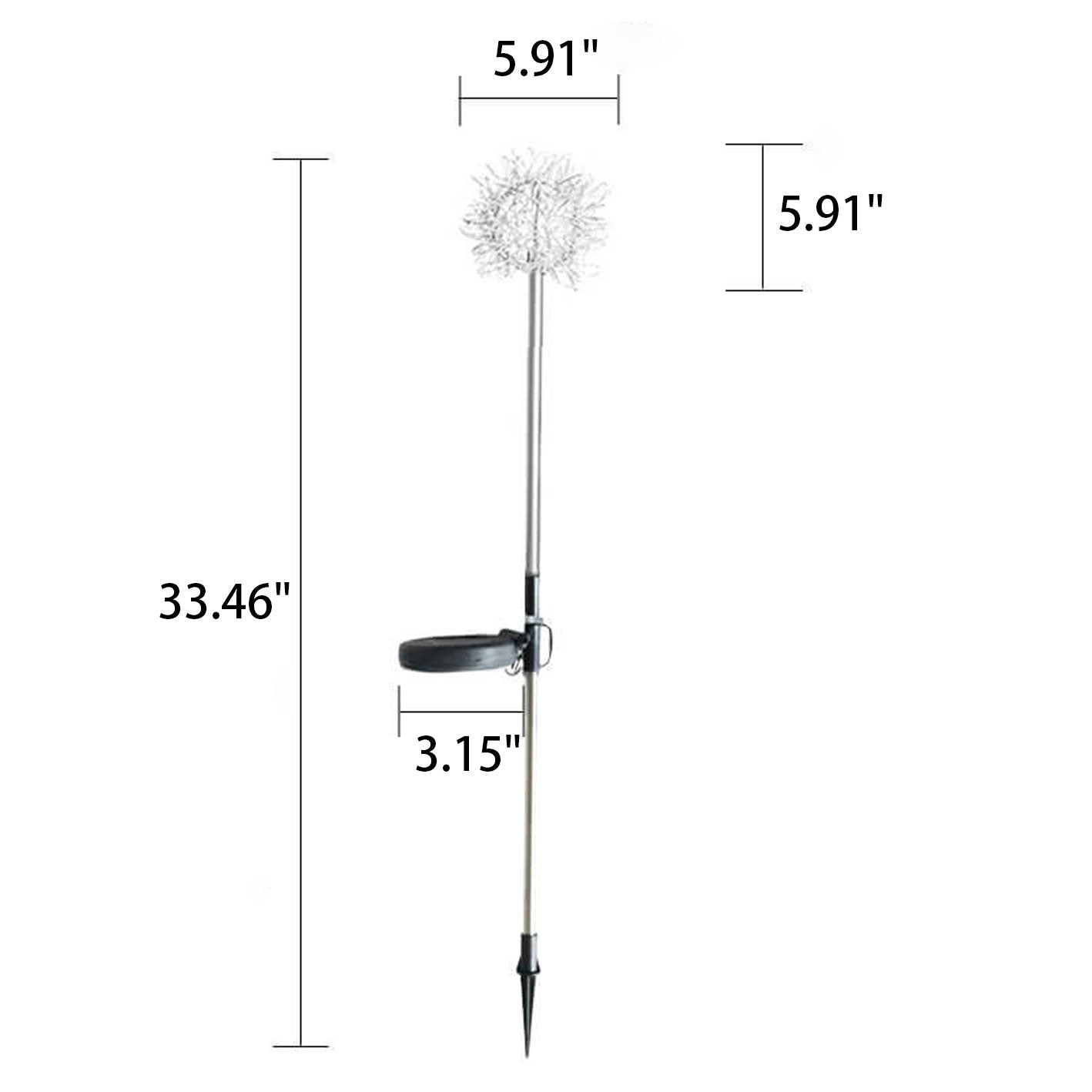 Luz de Globo LED Solar de Alambre de Aluminio Diente de León Impermeable para Jardín | Brehn