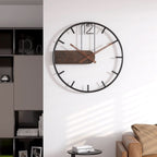 Reloj de Pared Grande Redondo de Metal Horium para Interiores Modernos con un Toque Elegante