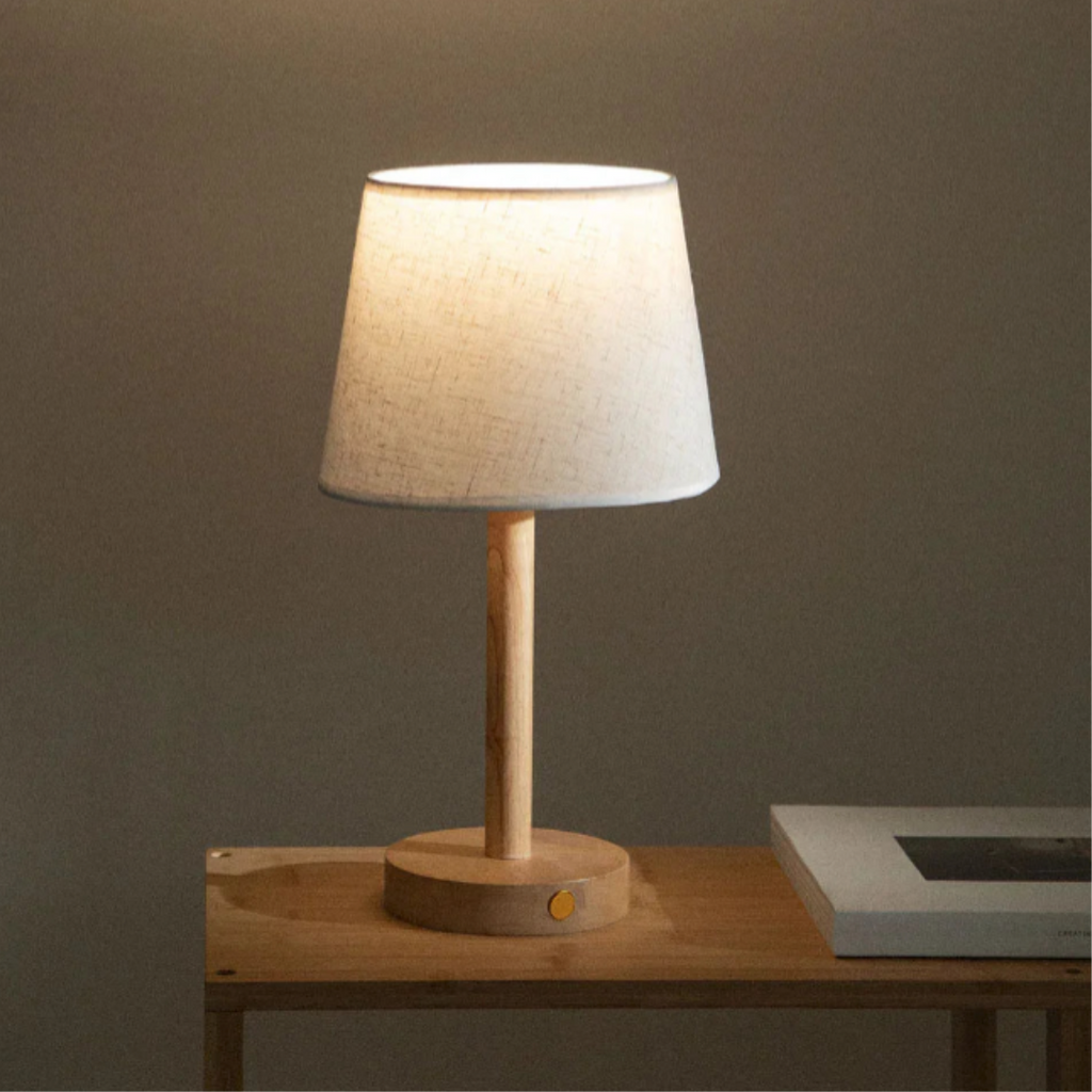 Lámpara de mesa LED de madera | Lámpara de noche inalámbrica