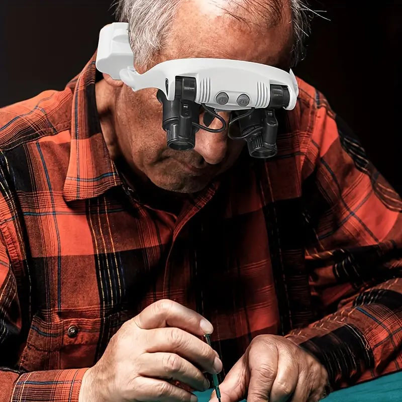 Lentes de aumento con lámparas LED para ojos dobles